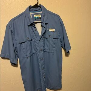 Magellan Outdoors Men's Blue Casual Button Down Shirt